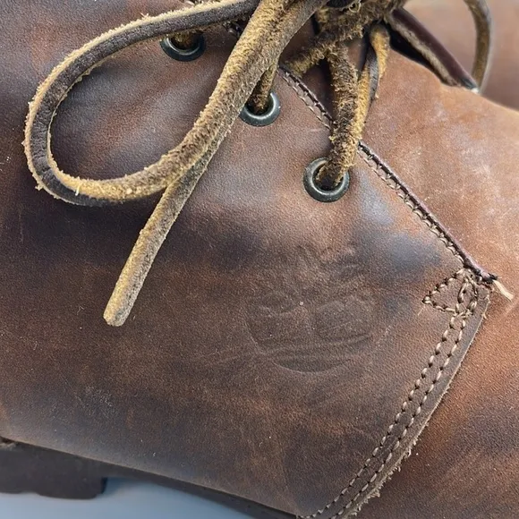 Vintage Timberland Men's Chukka Brown leather Boots Fur Size 10 W Made in USA