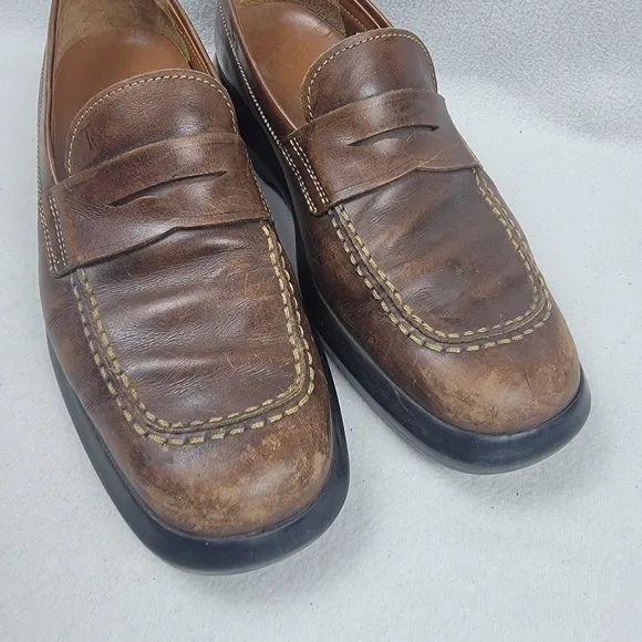 Vintage Tod's Leather Penny Loafers Men's Shoes Size 10 Brown Slip-On Casual Pre