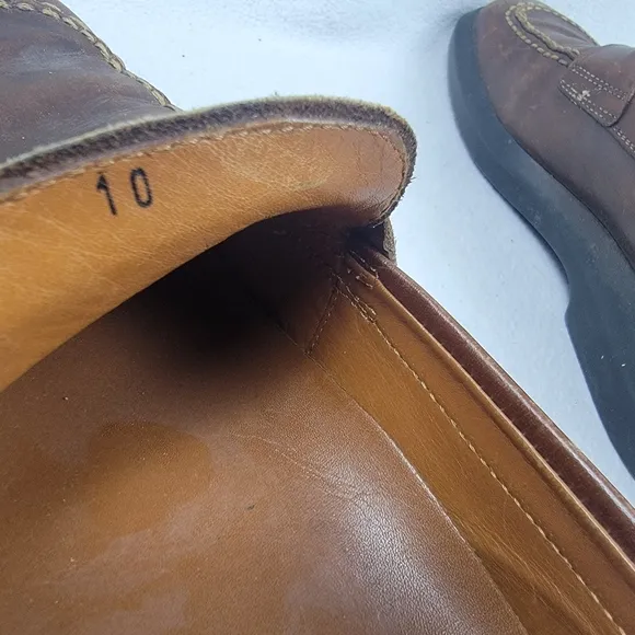 Vintage Tod's Leather Penny Loafers Men's Shoes Size 10 Brown Slip-On Casual Pre