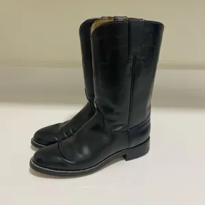 Vintage Tony Lama‎ Black Roper Cowboy Boots Western Size 5