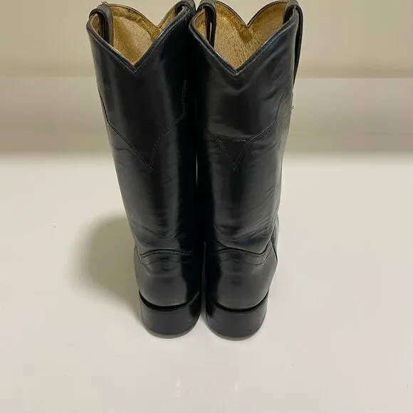Vintage Tony Lama‎ Black Roper Cowboy Boots Western Size 5