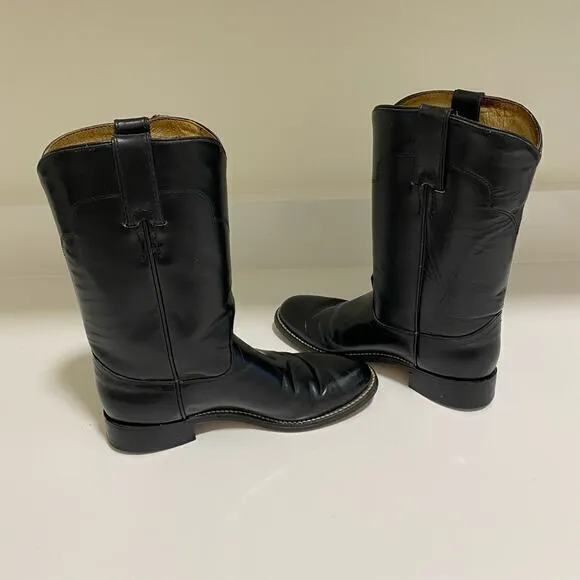 Vintage Tony Lama‎ Black Roper Cowboy Boots Western Size 5