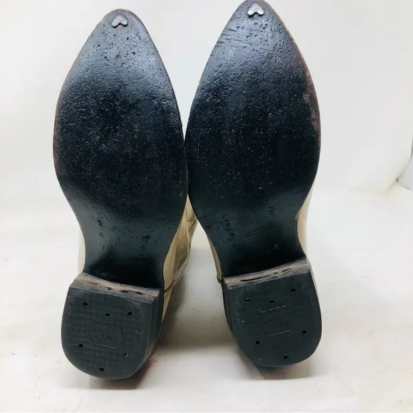 Vintage Tony Lama Cream Cowboy Boots