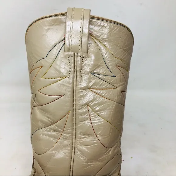 Vintage Tony Lama Cream Cowboy Boots