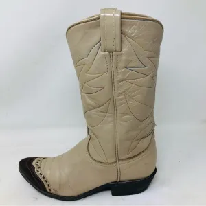 Vintage Tony Lama Cream Cowboy Boots