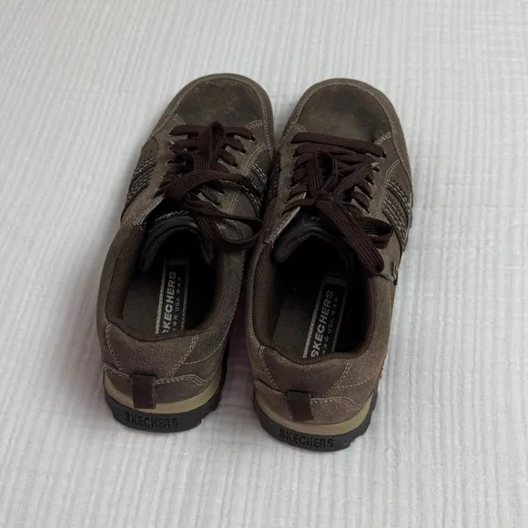 Vintage Y2K 90’s Skechers Brown Leather Lace Up Sneakers Size 10 Retro Casual