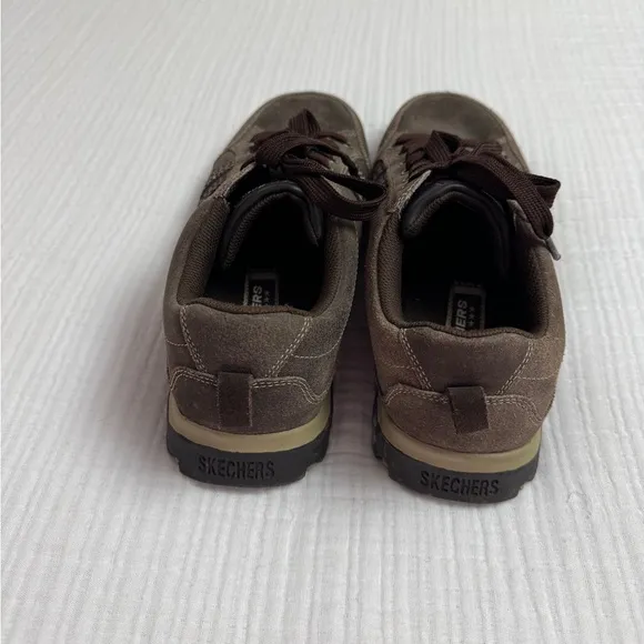 Vintage Y2K 90’s Skechers Brown Leather Lace Up Sneakers Size 10 Retro Casual