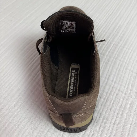 Vintage Y2K 90’s Skechers Brown Leather Lace Up Sneakers Size 10 Retro Casual