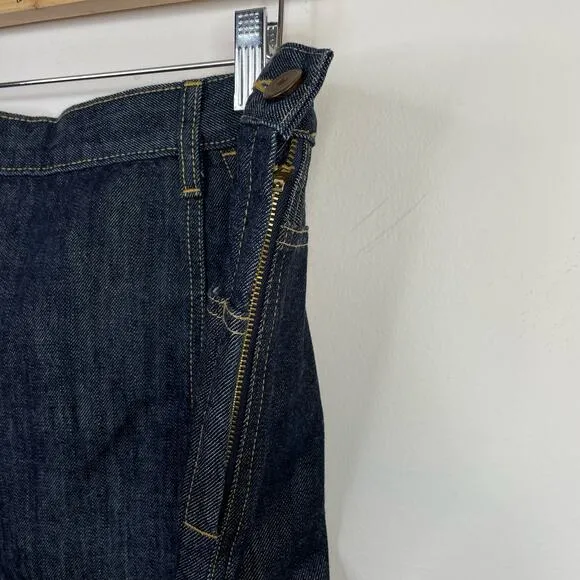 Vintage Y2K Gap Dark Wash Utility Denim Jean Skirt Classic Knee Length womens 12
