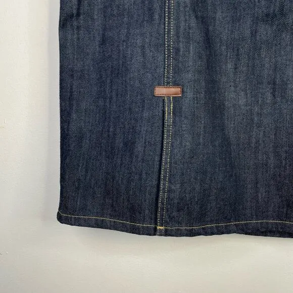 Vintage Y2K Gap Dark Wash Utility Denim Jean Skirt Classic Knee Length womens 12