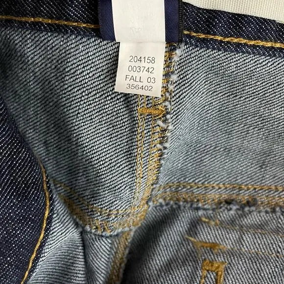 Vintage Y2K Gap Dark Wash Utility Denim Jean Skirt Classic Knee Length womens 12