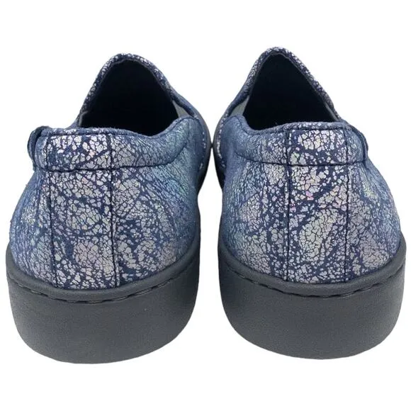 Vionic Avery Slip On Blue Metallic Suede Sneakers Loafers 9 Women's