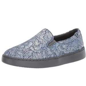 Vionic Avery Slip On Blue Metallic Suede Sneakers Loafers 9 Women's