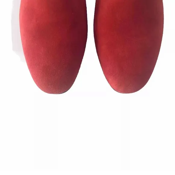 Vionic Suede Leather Loafers Women Size 7.5 Red Casual Outdoor Comfy