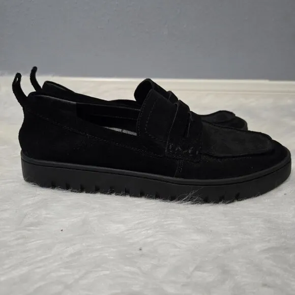 Vionic Uptown Black Suede Slip On Loafers, 7.5