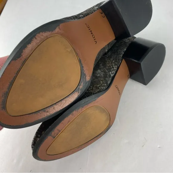 Vionic Womens 6 Vivian Kamryn Snakeskin Leather Ankle Boots Booties