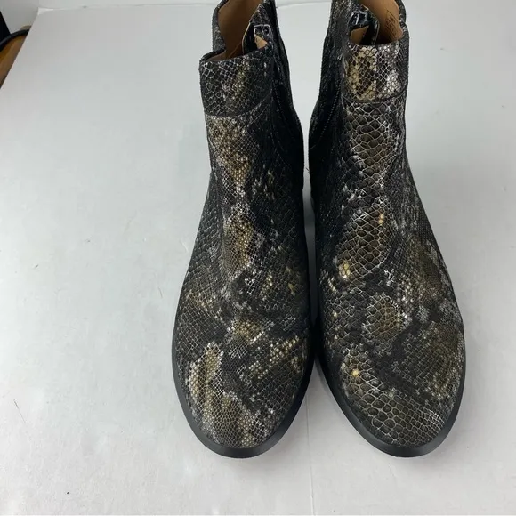 Vionic Womens 6 Vivian Kamryn Snakeskin Leather Ankle Boots Booties