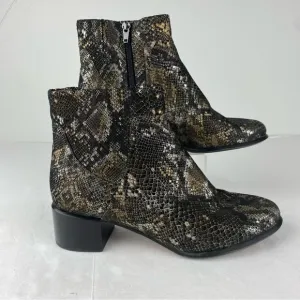 Vionic Womens 6 Vivian Kamryn Snakeskin Leather Ankle Boots Booties