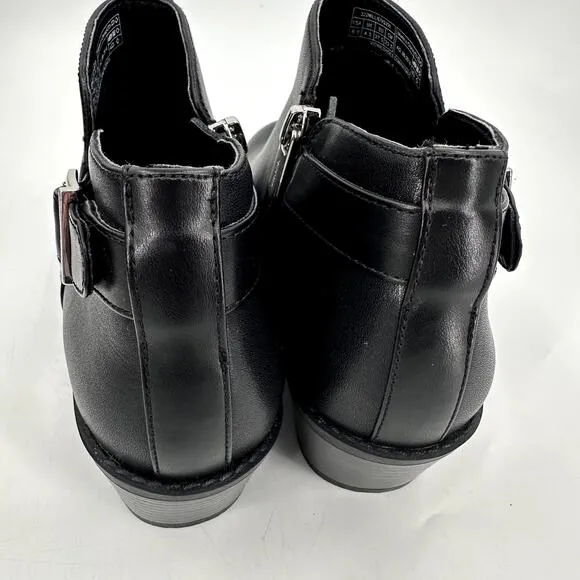 VIONIC Womens Millie Leather Dress Ankle Boots Black Booties Zip Up Size 6.5