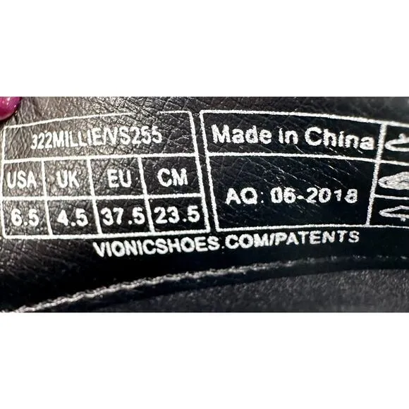 VIONIC Womens Millie Leather Dress Ankle Boots Black Booties Zip Up Size 6.5