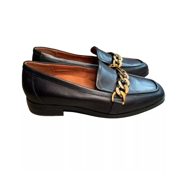 Vionic Women's Mizelle Leather Loafers Black Monk Size 9