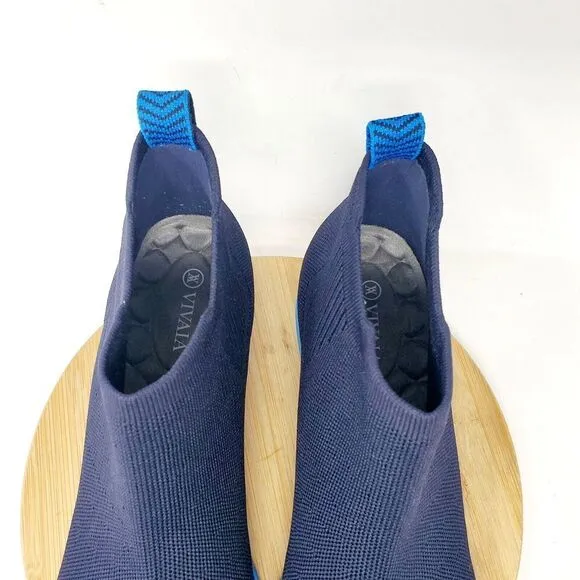 Vivaia Chelsea Boots Womens 42 Ryan Pro Navy Azure Slip On Square Toe Shoes