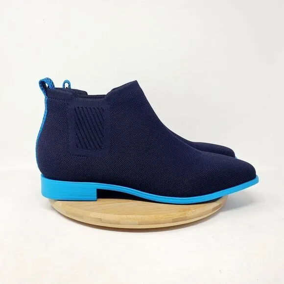 Vivaia Chelsea Boots Womens 42 Ryan Pro Navy Azure Slip On Square Toe Shoes
