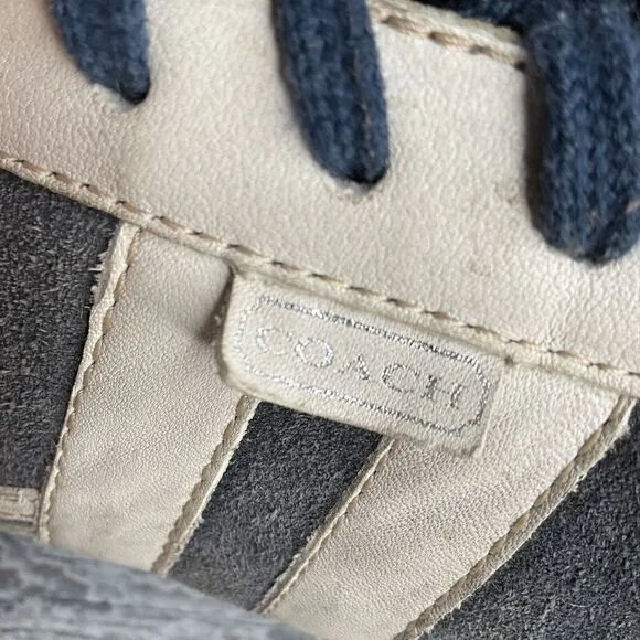Vtg Coach Retro Sneakers In Steel Blue Suede And Gum Soles Size 13 M