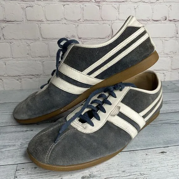Vtg Coach Retro Sneakers In Steel Blue Suede And Gum Soles Size 13 M