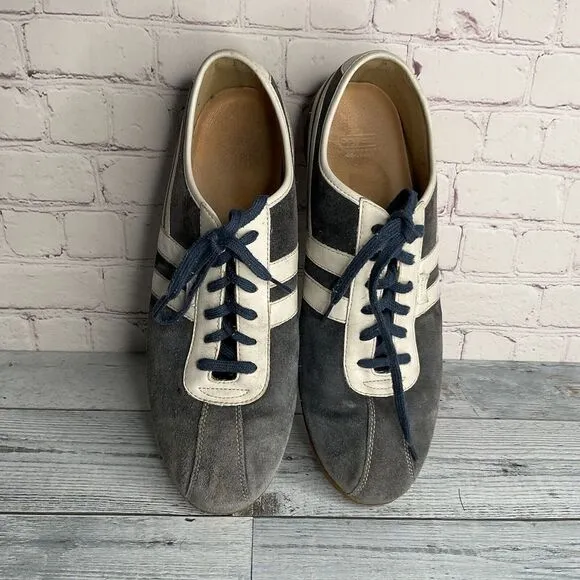 Vtg Coach Retro Sneakers In Steel Blue Suede And Gum Soles Size 13 M