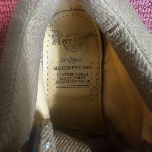 VTG Doc Martens Ankle Lace Up Boots Sz 8 Brown Leather Air Cushion Sole England