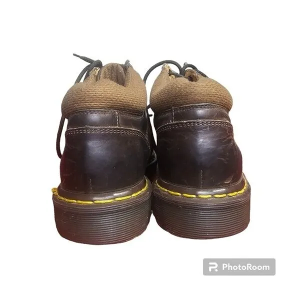 VTG Doc Martens Ankle Lace Up Boots Sz 8 Brown Leather Air Cushion Sole England