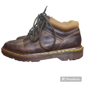 VTG Doc Martens Ankle Lace Up Boots Sz 8 Brown Leather Air Cushion Sole England