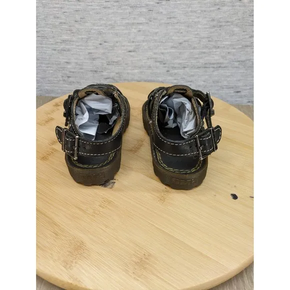 Vtg Dr. Martens Fisherman Sandals Black Leather Buckle Straps Toddler 7 7.5