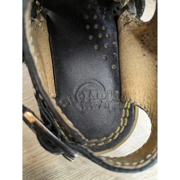 Vtg Dr. Martens Fisherman Sandals Black Leather Buckle Straps Toddler 7 7.5