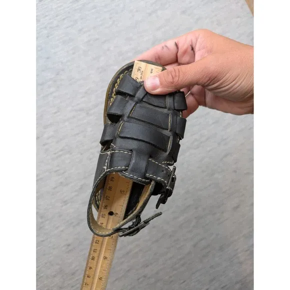 Vtg Dr. Martens Fisherman Sandals Black Leather Buckle Straps Toddler 7 7.5