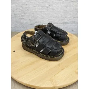 Vtg Dr. Martens Fisherman Sandals Black Leather Buckle Straps Toddler 7 7.5