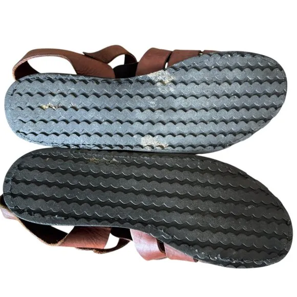 Vtg Eddie Bauer Sandals Sz 15 Leather Fisherman Summer Gorpcore Grunge Classic