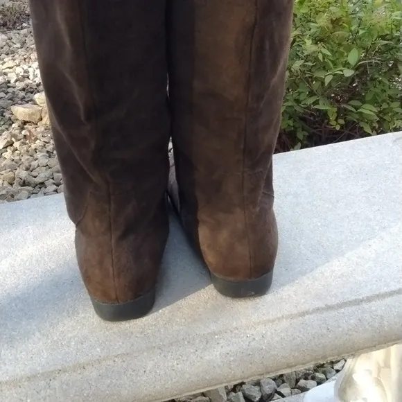 Vtg JACK SPRAT Brown SUEDE LEATHER FOLDING CUFF PIRATE SLOUCH BOOTS Women Size 9