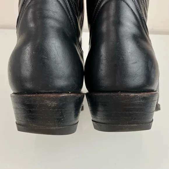 VTG Tony Lama Men’s Size 8.0 D 6214 Black Leather Cowboy Boots Lizard Wingtip
