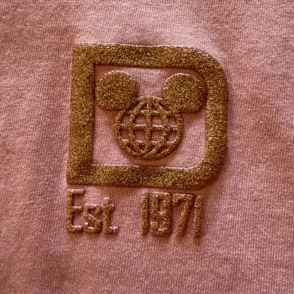 Walt Disney World Briar Rose Gold Glitter Spirit Long Sleeve Jersey Men's XS