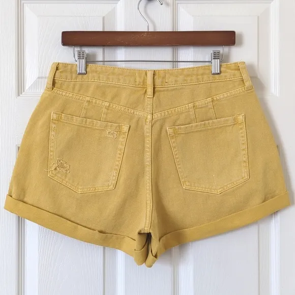 We The Free Anytime Anywhere Crvy Distressed High Waisted Cuffed Jean Shorts 28