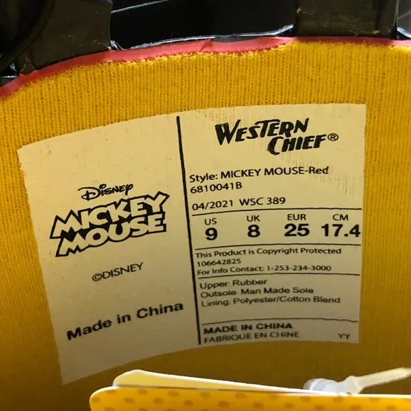 WESTERN CHIEF Mickey Mouse Rain Boots