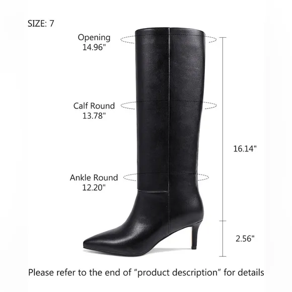wetkiss Knee High Boots with Kitten Heel and Pointed Toe Design Classic and Sexy