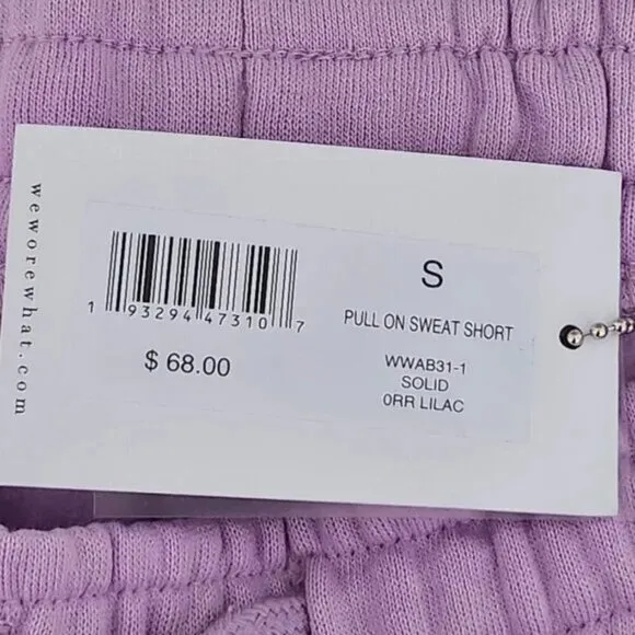 WeWoreWhat Lilac Pull-On Sweat Shorts Size S | Comfy &amp; Stylish Lounge Shorts