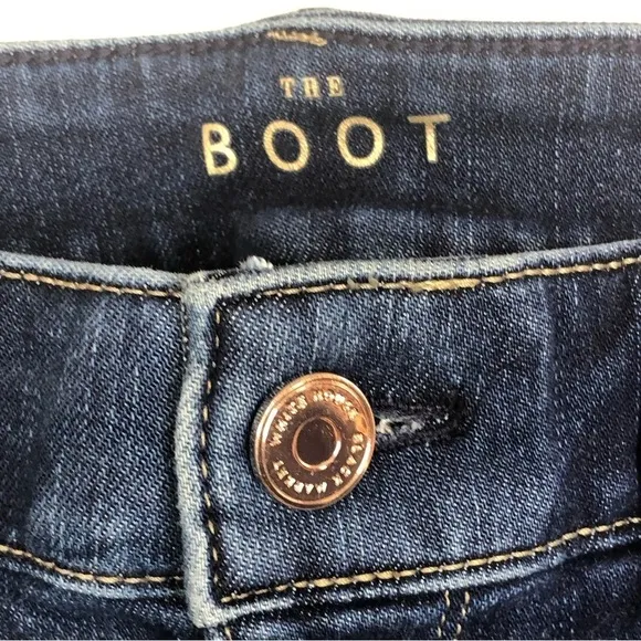 WHBM &quot;The Boot&quot; denim mid-rise blue jeans size 0