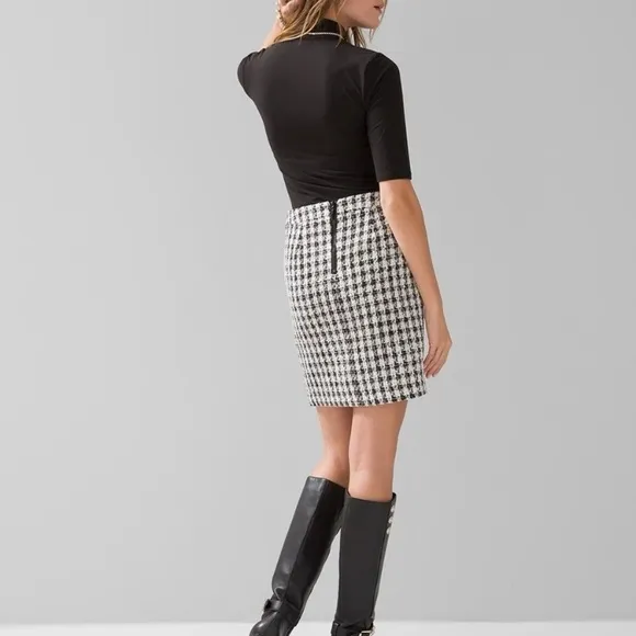 WHBM Houndstooth Boot Skirt