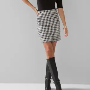 WHBM Houndstooth Boot Skirt