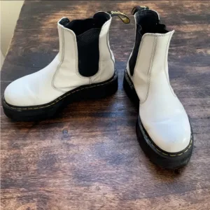 White platform doc martens Chelsea slip on size women’s 8 or mens 7
