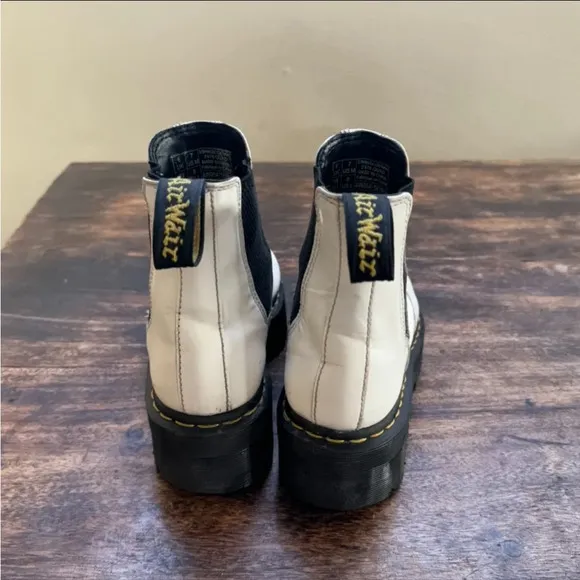 White platform doc martens Chelsea slip on size women’s 8 or mens 7